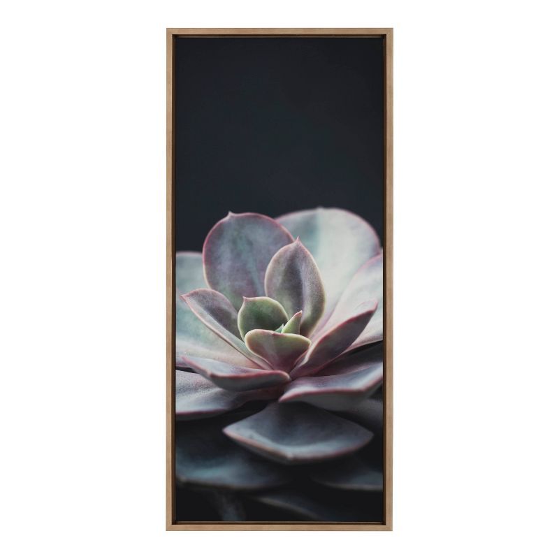 Lavender Succulent Print on Canvas with Gold Frame