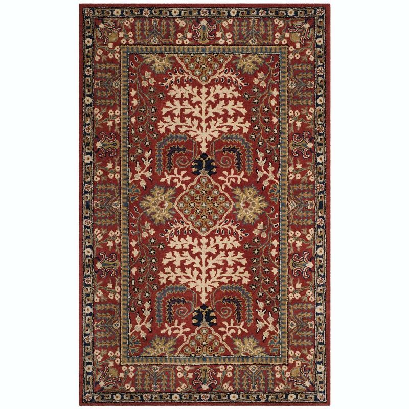 Antiquity Red and Multi Wool 5' x 8' Handmade Tufted Rug