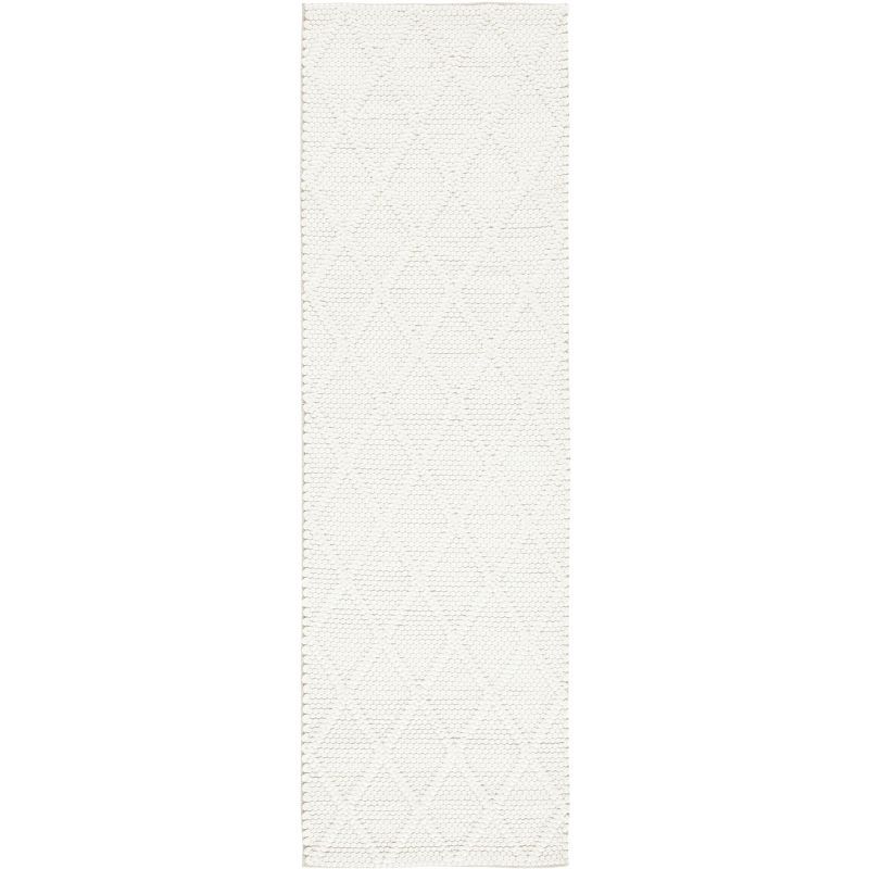 Ivory Elegance Hand-Tufted Wool Runner Rug - 27" x 14"