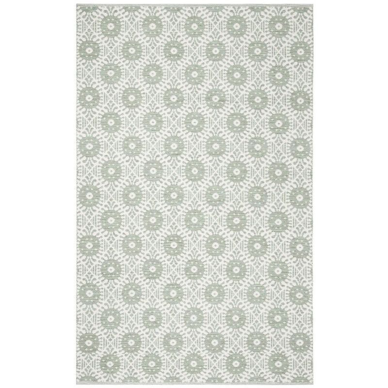 Montauk Light Green and Ivory 8' x 10' Handwoven Wool Area Rug