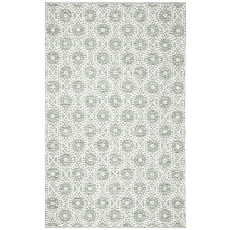 Montauk Light Green and Ivory 8' x 10' Handwoven Wool Area Rug