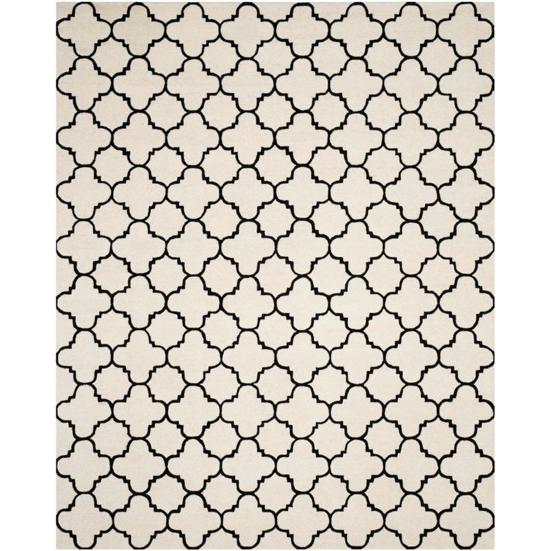 Ivory and Black Hand-Tufted Wool Area Rug