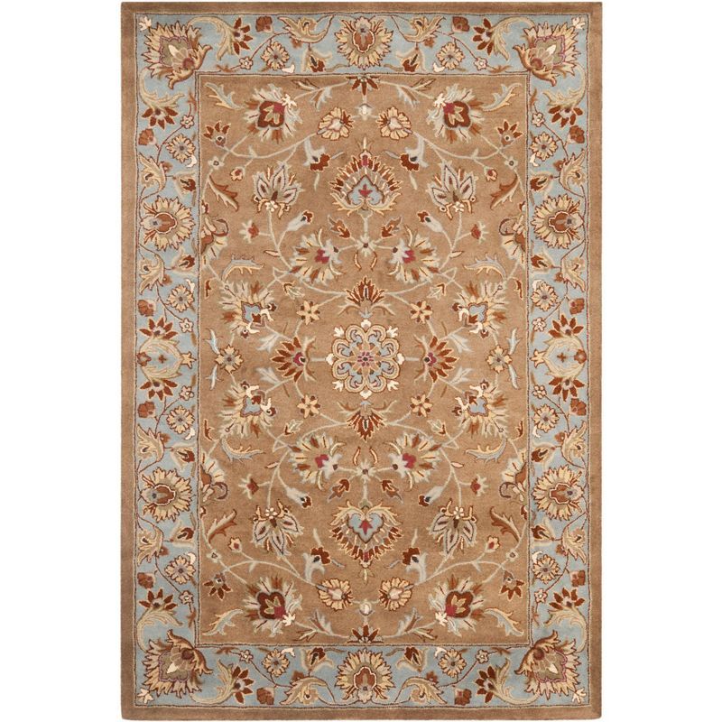 Heritage Beige and Blue Hand-Tufted Wool Area Rug