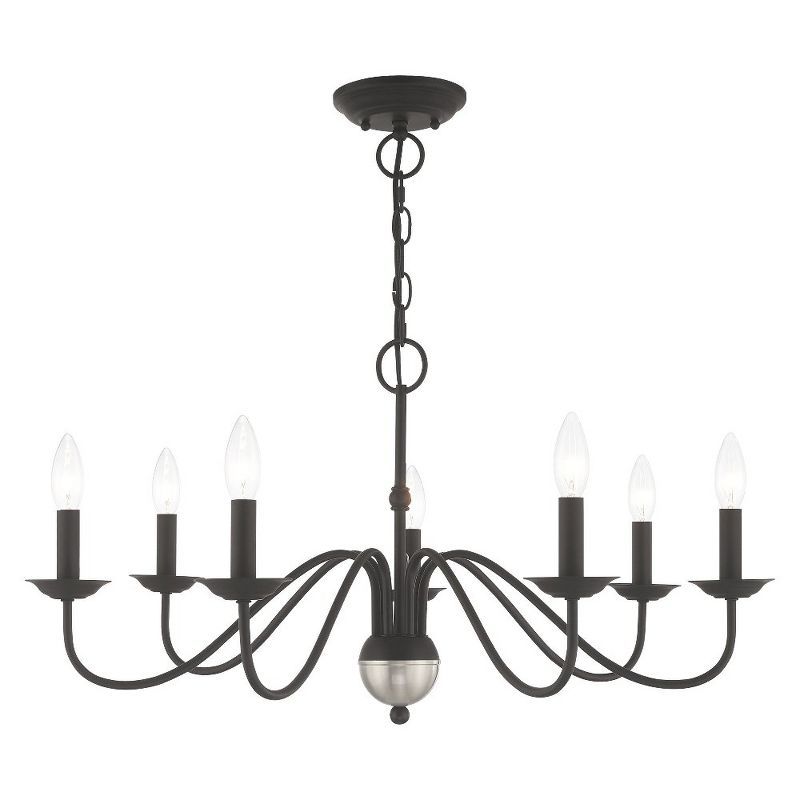 Windsor Elegance 7-Light Traditional Black Steel Chandelier