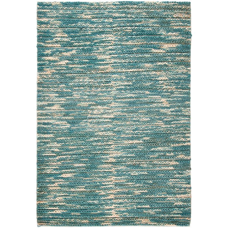 Hand-Woven Dark Green & Natural Jute Area Rug 3' x 5' - Eco-Friendly