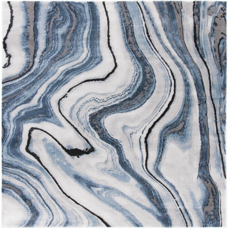 Safavieh Blue Abstract Hand-knotted Square Area Rug