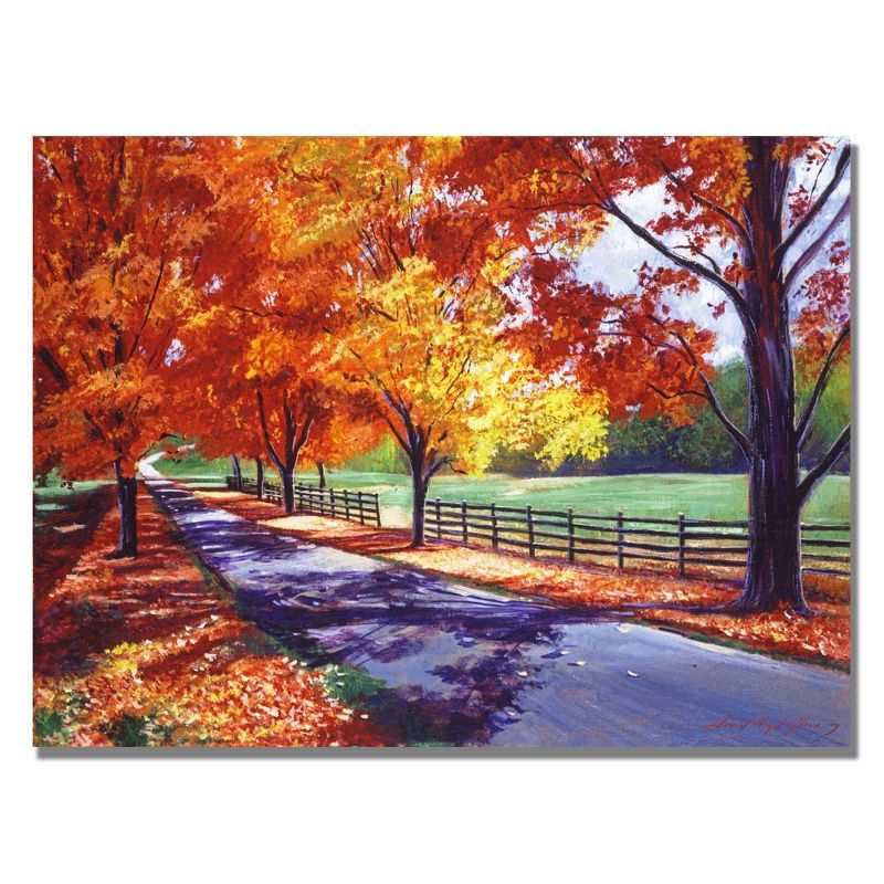 October Road Autumn Landscape Canvas Painting