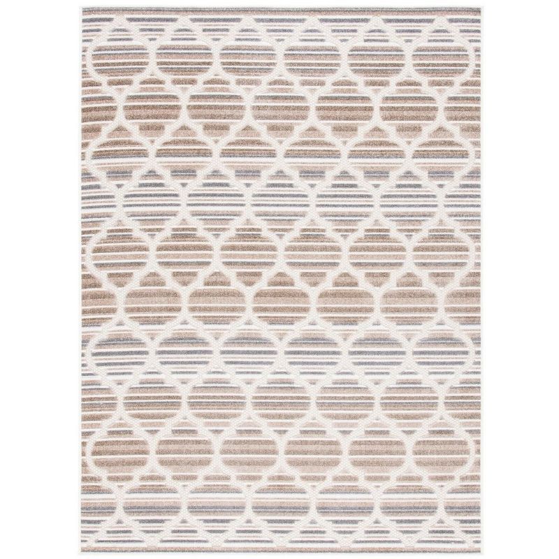 Grey/Ivory 8' x 10' Geometric Synthetic Washable Area Rug