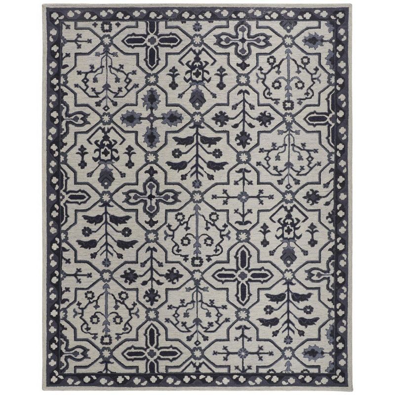 Ivory Hand-Tufted Wool Rectangular Area Rug