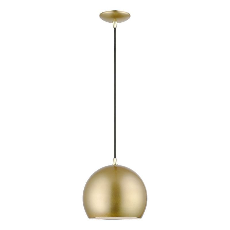 Soft Gold and Polished Brass Globe Pendant Light