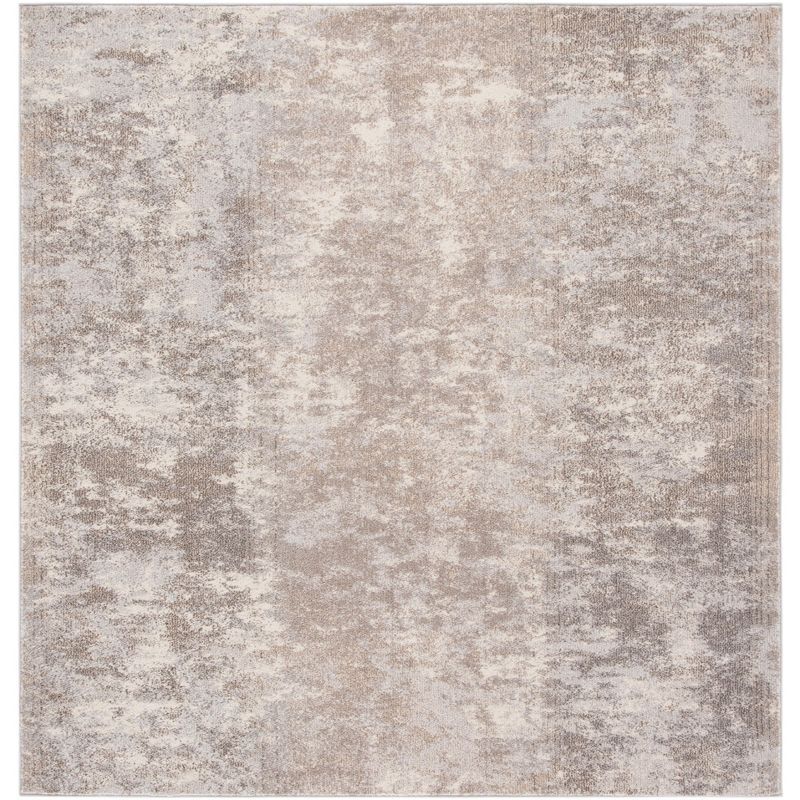 Madison Vintage Grey 3' Square Synthetic Easy-Care Area Rug