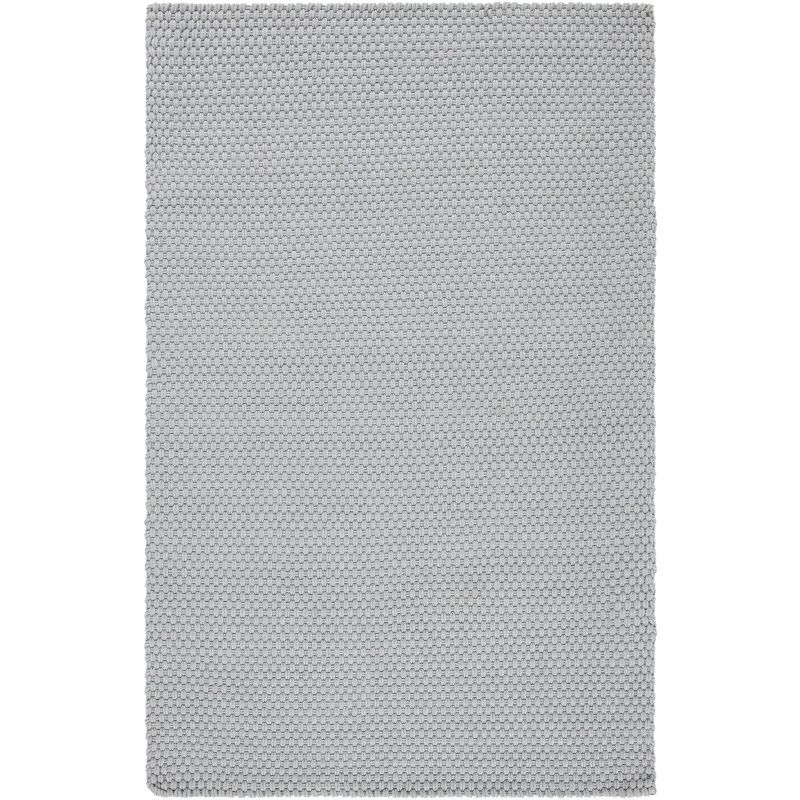 Hand-Knotted Soft Cotton Basket Weave 59'' Gray Area Rug