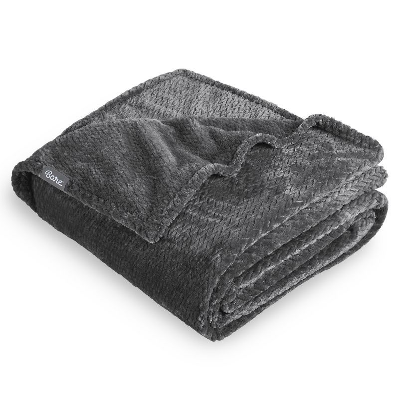 Chevron Gray Full Microplush Fleece Blanket