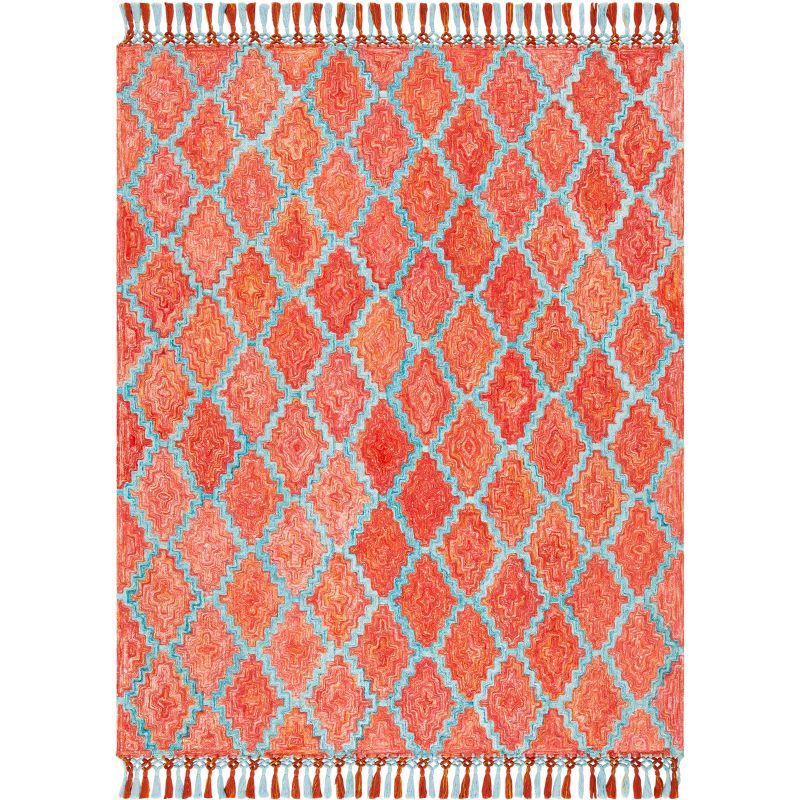 Hand-Tufted Multicolor Boho-Mod Wool Blend 6' x 9' Area Rug