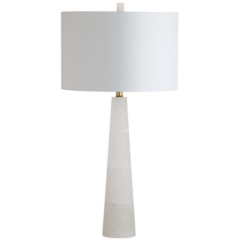 Delilah White Alabaster 30-Inch Table Lamp with Cotton Shade