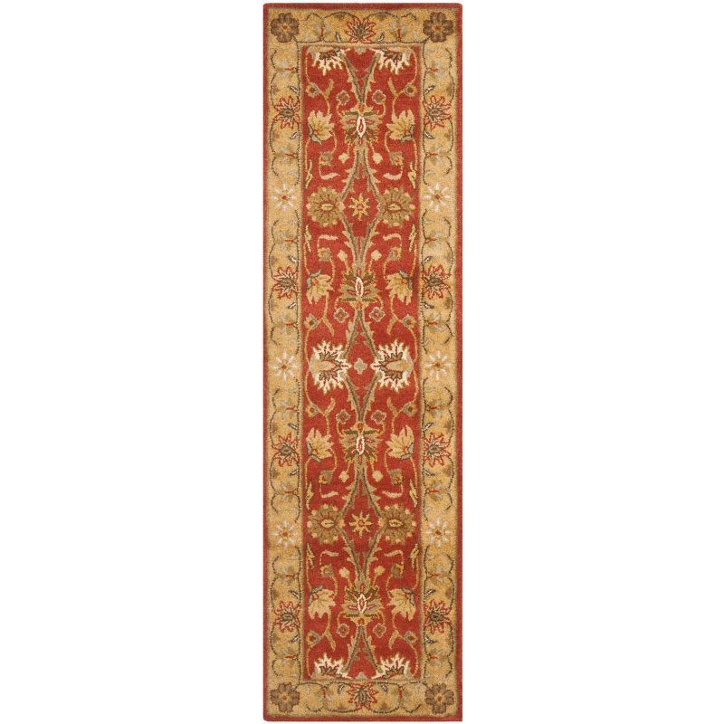 Elegant Antiquity Rust & Gold Hand-Tufted Wool Runner Rug - 2'3" x 10'