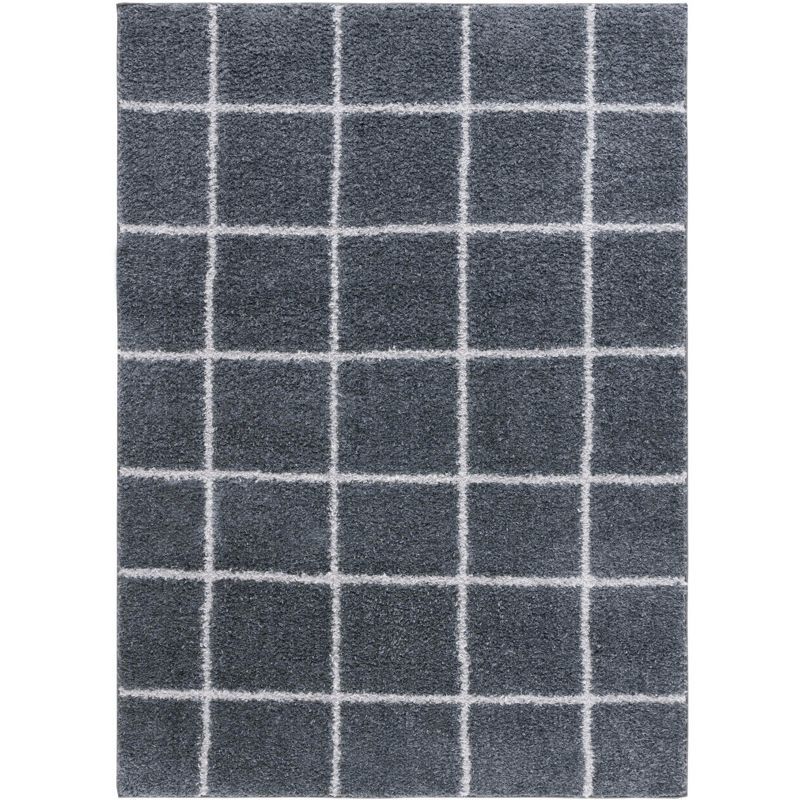 Norway 4' x 6' Gray Synthetic Shag Area Rug