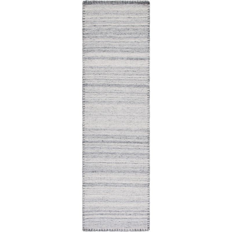 Gray Handmade Wool Flat Woven Runner Rug 2'3" x 9'