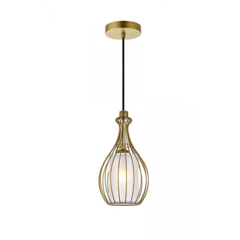Contemporary Miya Brass Pendant with Acrylic Shade - 6.7"x12.8"