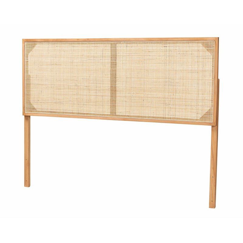 Aurelia Natural Bayur Wood and Rattan Queen Headboard
