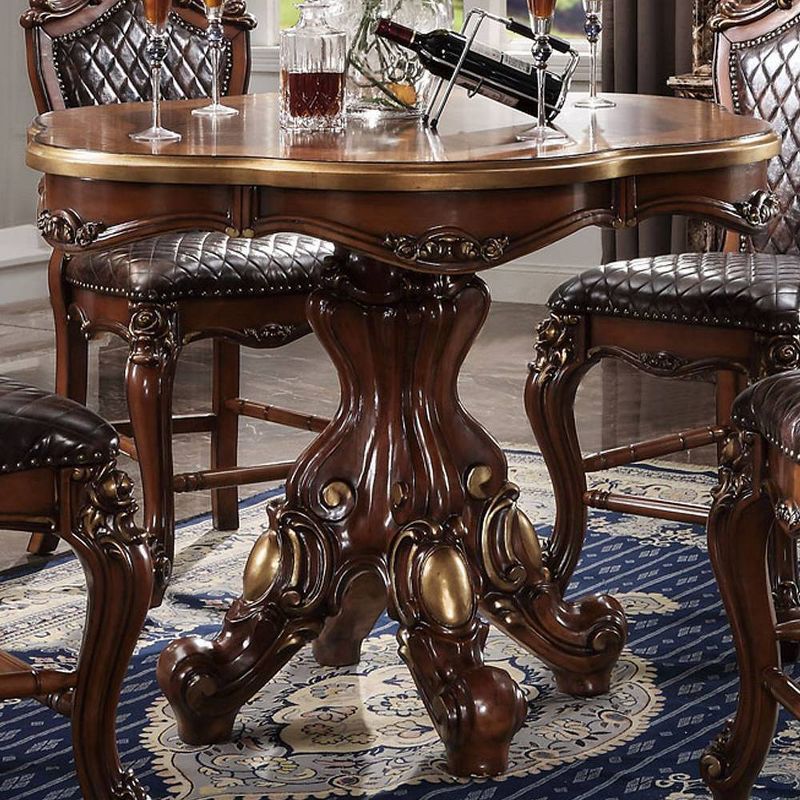 Elegant Round Reclaimed Wood Counter Height Dining Table