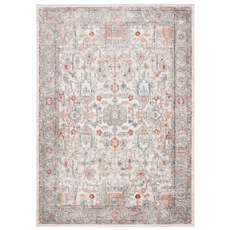 Ivory and Gray Hand-Knotted Stain-Resistant Area Rug