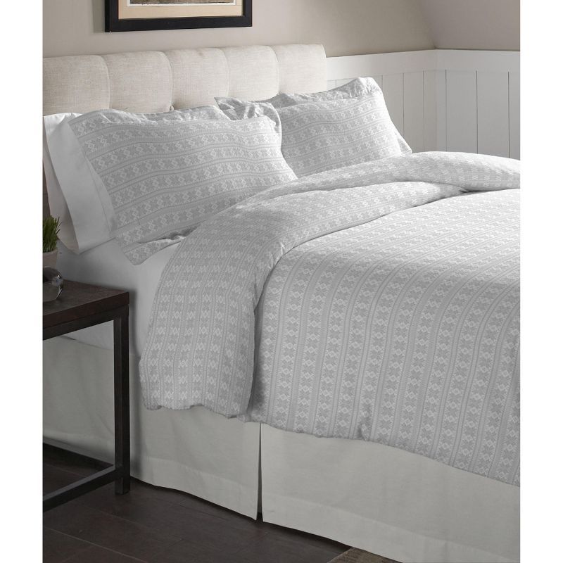 Gray King Cotton Reversible Nordic Duvet Set