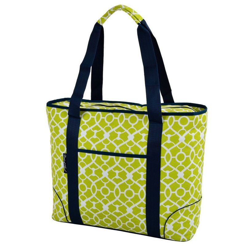 Extra Large Trellis Green Insulated Cooler Tote Bag