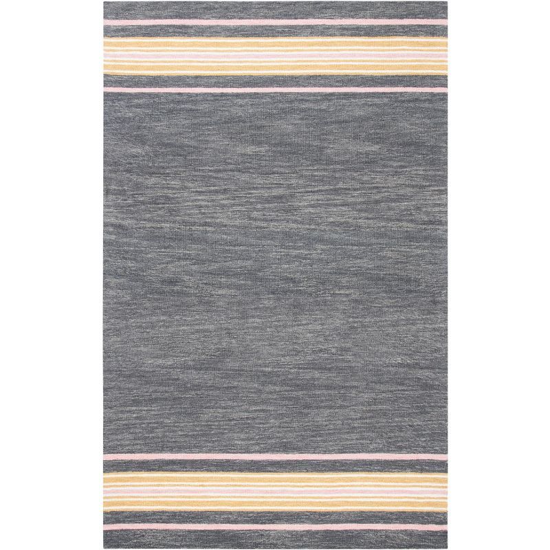 Gray Hand-Tufted Wool Rectangular 4' x 6' Rug