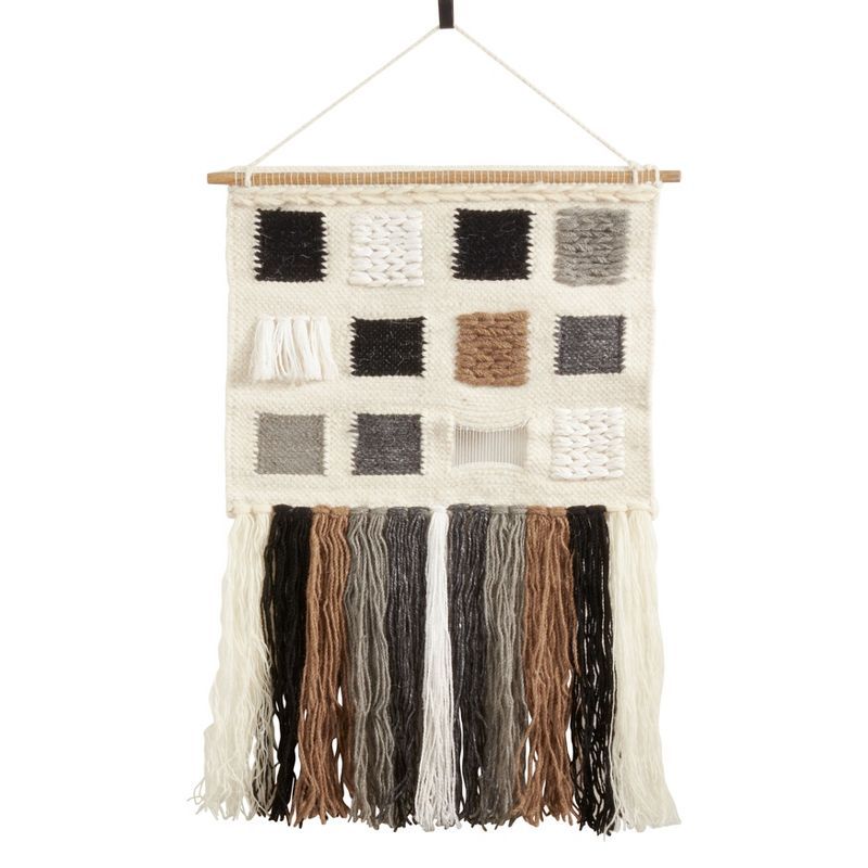 Textured Woven Wall Hanging with Long Tassels, Multi-Color