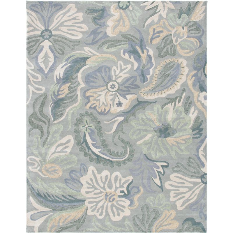 Jardin Gray Floral Hand-Tufted Wool Area Rug, 8' x 10'