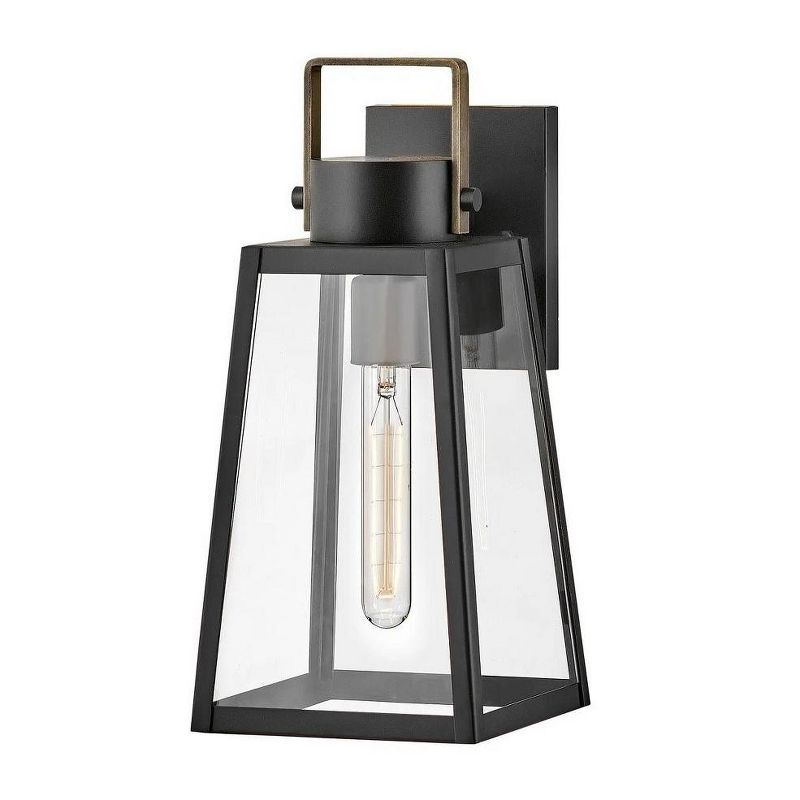 Hugh Black and Burnished Bronze Outdoor Wall Lantern