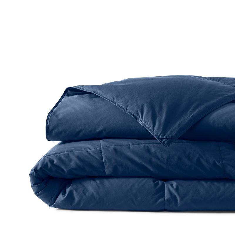 Full Blue Microfiber Midweight Comforter with Cotton Backing