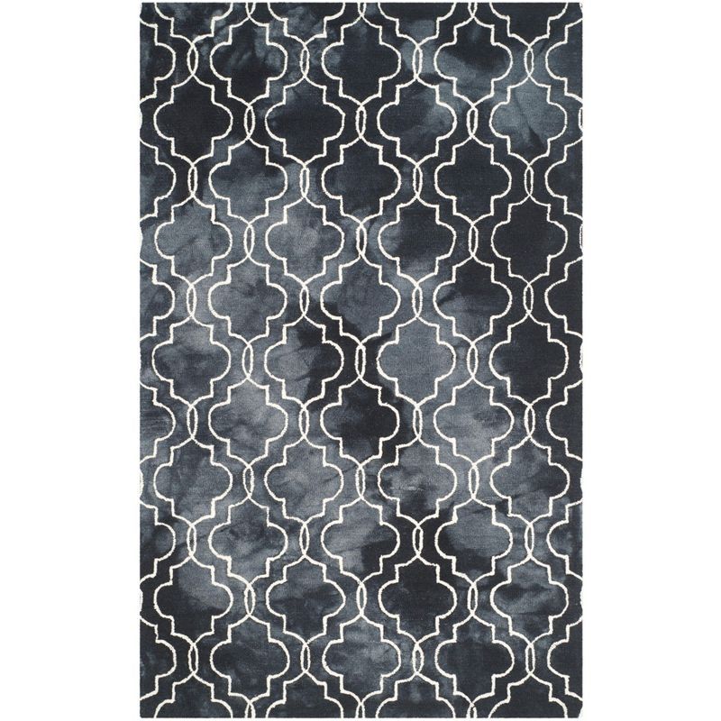 Graphite and Ivory Hand-Tufted Wool Rectangular Rug