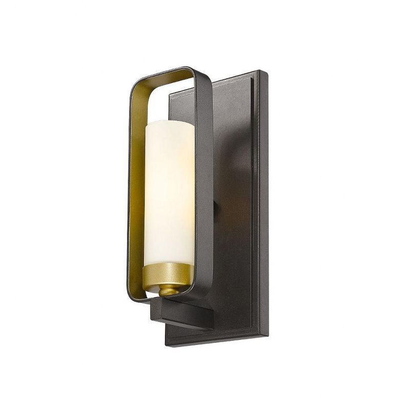 Aideen Olde Brass Dimmable Wall Sconce with Opal Glass Shade