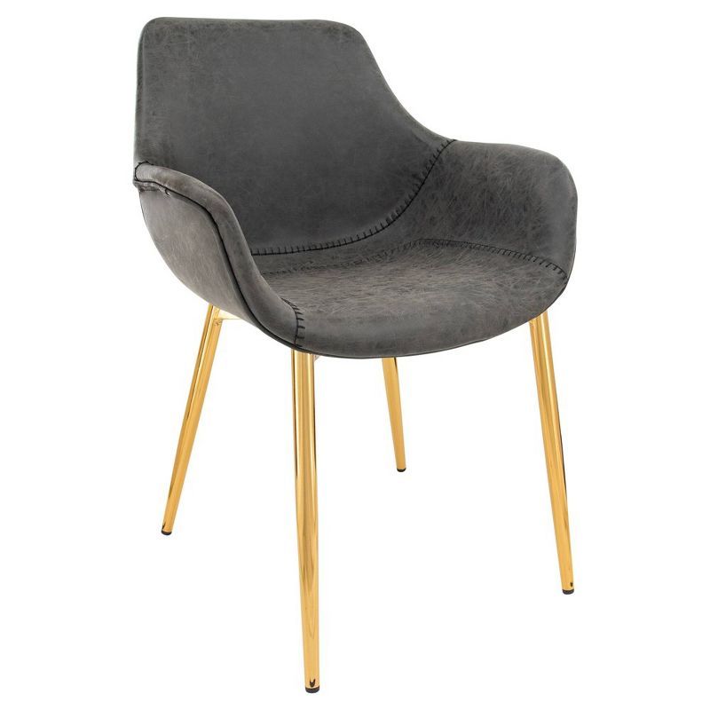 Charcoal Black Metal Arm Chair with Modern Design