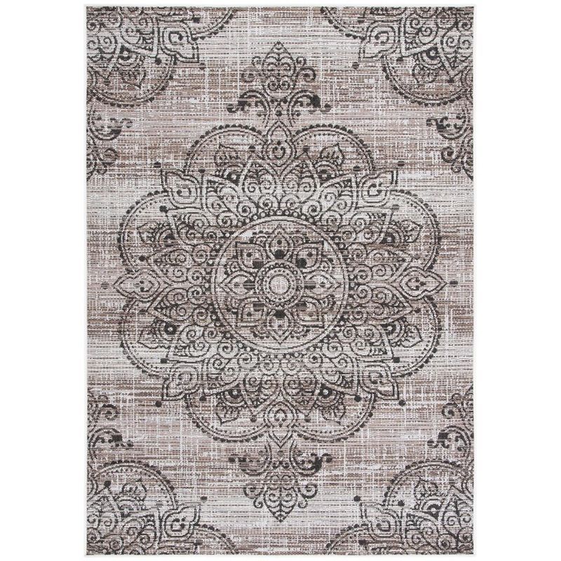 Havana Light Brown and Black Synthetic Indoor/Outdoor Rug