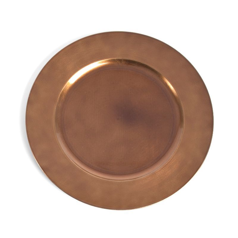 Copper Round Microwave-Safe Classic Design Charger Plates Set