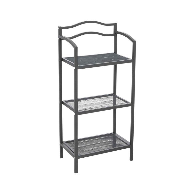 Gray Metal 3-Tier Over-the-Toilet Storage Shelf