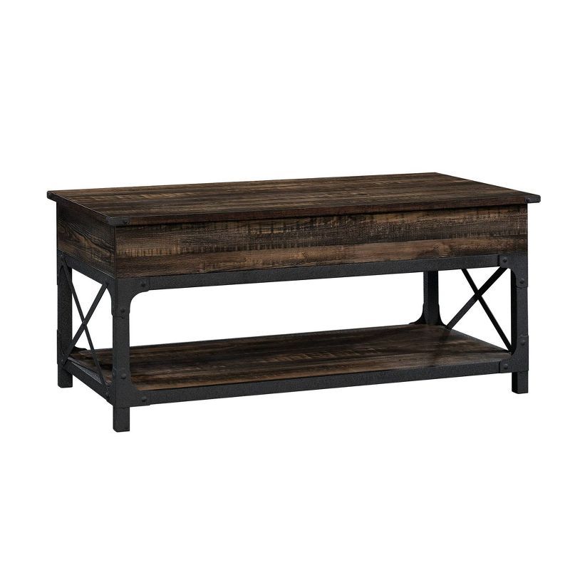 Carbon Oak and Metal Lift-Top Coffee Table with Storage