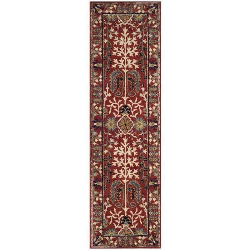 Antiquity Red and Multicolor Wool Handmade Runner Rug