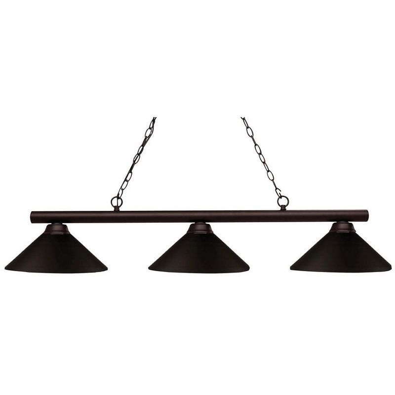 Shooter 48'' Bronze 3-Light Island Pendant with Metal Shades