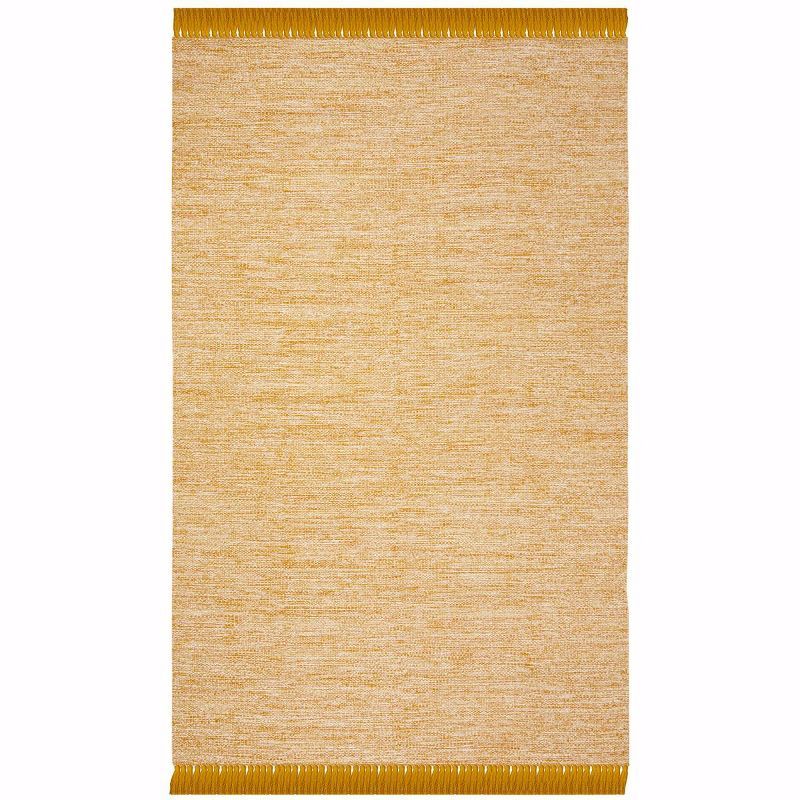 Gold Handwoven Cotton Flat Woven Area Rug