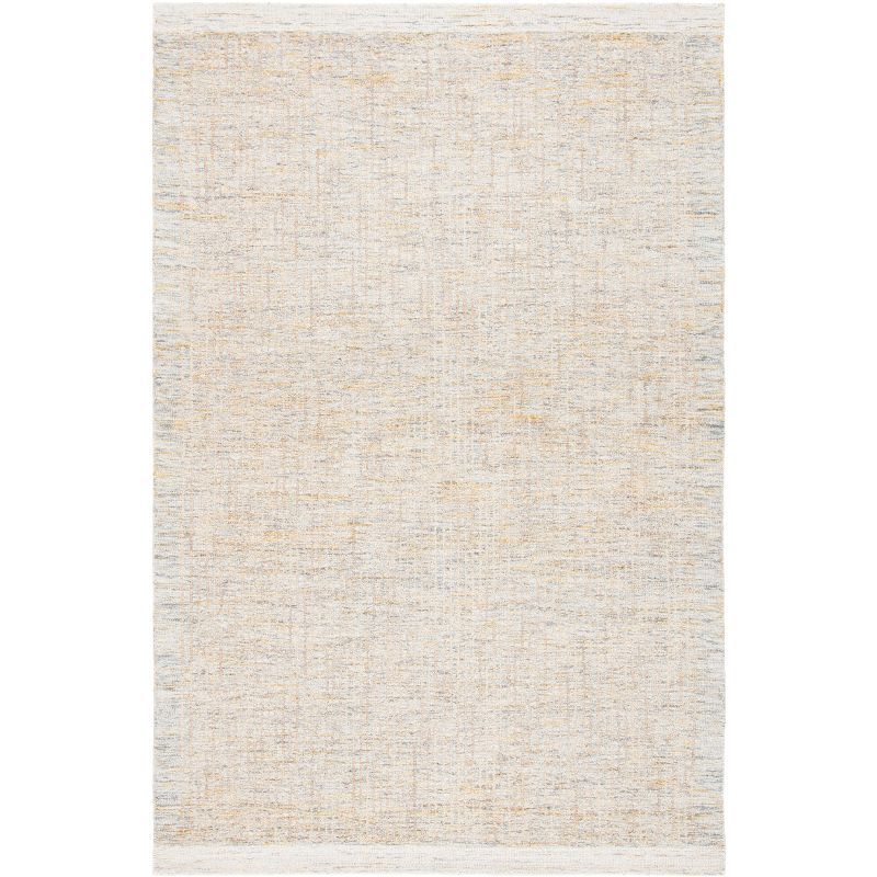 Gray Hand-Tufted Wool Rectangular 4' x 6' Area Rug