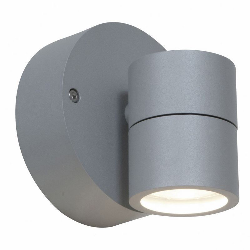 Satin Gray LED Wall Spotlight with Glass Shade