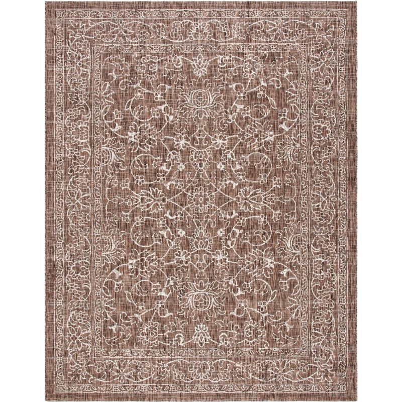 Easy-Care Brown/Ivory Synthetic 9' x 12' Reversible Outdoor Rug