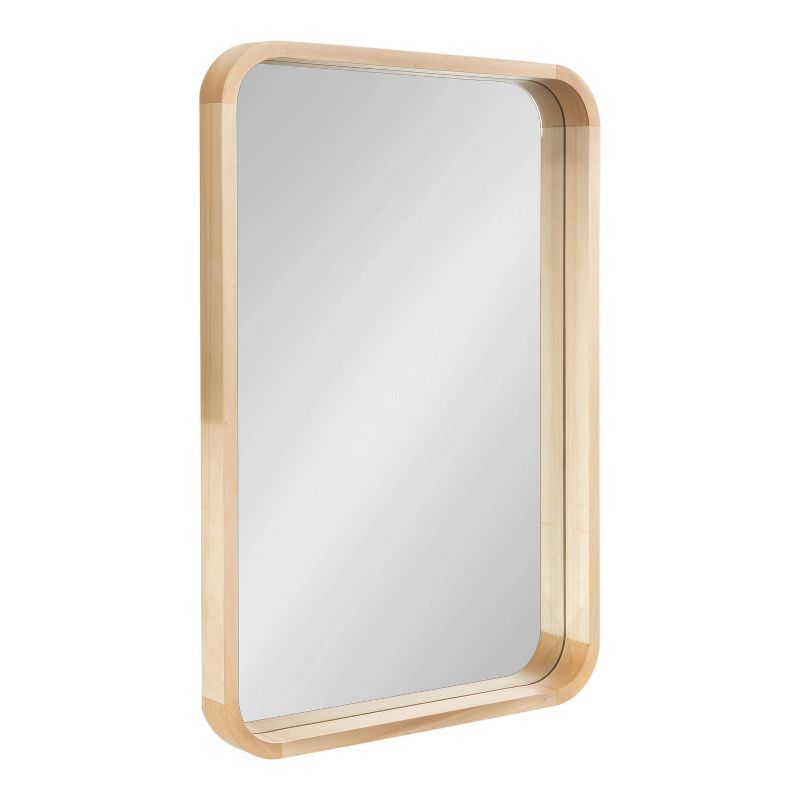 Natural Wood Rectangular Vanity Wall Mirror, 24 x 36