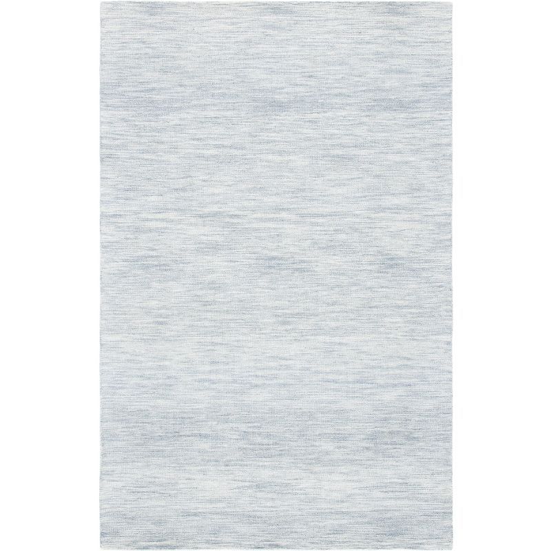 Light Grey Hand-Tufted Wool Rectangular Area Rug