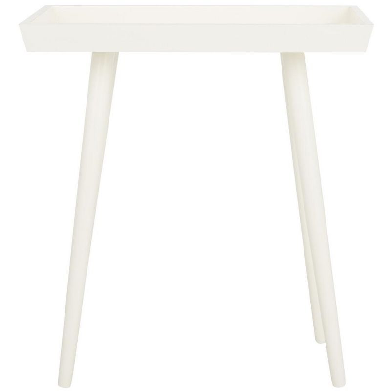 Vintage Finnish Inspired Distressed White Pine Tray Accent Table