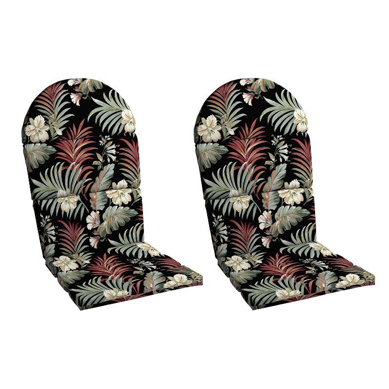 Simone Black Tropical Foam Adirondack Chair Cushions, Set of 2